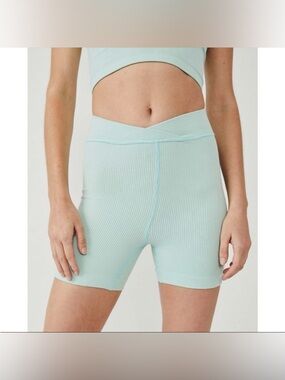 Free People Movement Ribbed Free Throw Shorts Small NWOT